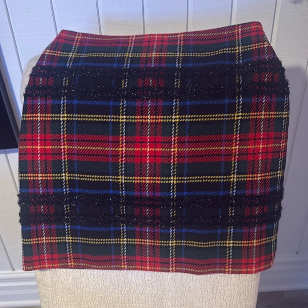 Christmas red plaid skirt